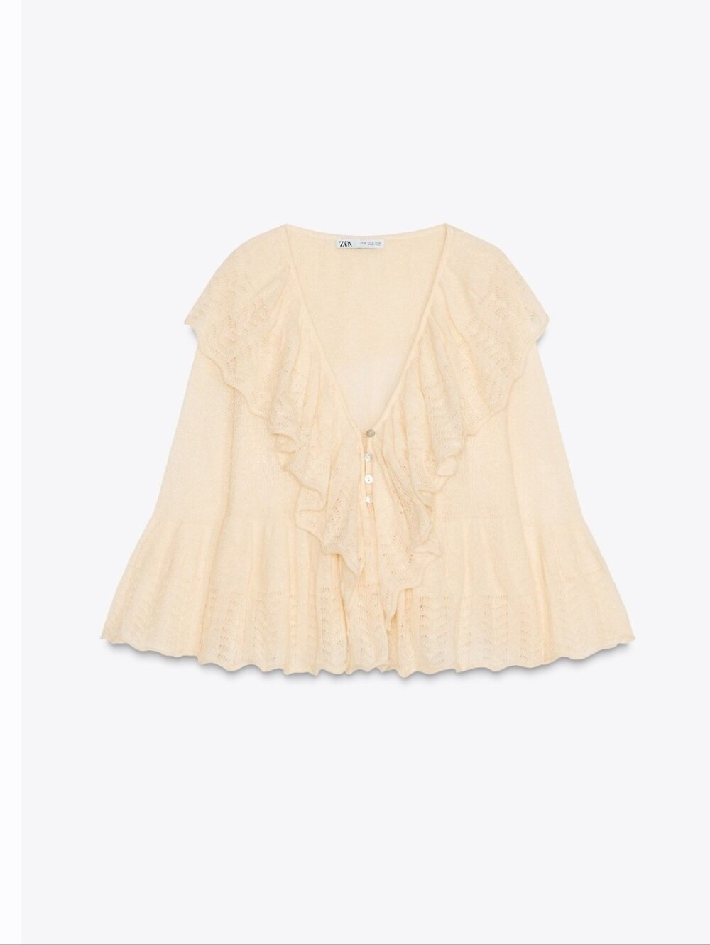 New Sz S Zara Ruffled Knit Top